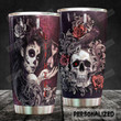 Personalized Skull And Raven Stainless Steel Tumbler Perfect Gifts For Skull Lover Tumbler Cups For Coffee/Tea, Great Customized Gifts For Birthday Christmas Thanksgiving