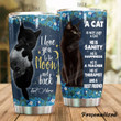 Personalized Black Cat He Is Sanity Stainless Steel Tumbler Perfect Gifts For Black Cat Lover Tumbler Cups For Coffee/Tea, Great Customized Gifts For Birthday Christmas Thanksgiving