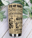 Father And Son Biker Best Riding Partners For Life Gift From Son To Dad Stainless Steel Tumbler, Tumbler Cups For Coffee/Tea, Great Customized Gifts For Father's Day Birthday Christmas