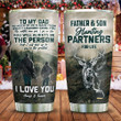 Hunting Dad And Son Hunting Partners For Life Stainless Steel Tumbler, Tumbler Cups For Coffee/Tea, Great Customized Gifts For Birthday Christmas Father's Day