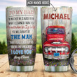 Personalized Red Truck To My Dad So Much Of Me  20 Oz Tumbler Cup For Coffee/Tea Stainless Tumbler Cup For Driver Father, Father's Day Thanksgiving Birthday From Daughter/Son To Father