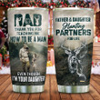 Father And Daughter Hunting Partners For Life Tumbler Cup Deer 20 Oz Tumbler Cup For Coffee/Tea Stainless Tumbler Cup For Father's Day Thanksgiving Birthday From Daughter To Father
