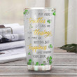 Personalized Clover Leaf May Your Troubles Be Less Stainless Steel Tumbler, Tumbler Cups For Coffee/Tea, Great Customized Gifts For Birthday Christmas Thanksgiving
