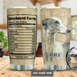 Personalized Greyhound Facts Dog Footprints Stainless Steel Tumbler, Tumbler Cups For Coffee/Tea, Great Customized Gifts For Birthday Christmas Thanksgiving