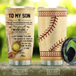 Baseball Son Tumbler Cup, To My Son, Never Lose  You Either Win Or Learn, Stainless Steel Vacuum Insulated Tumbler 20 Oz, Perfect Gifts For Son, Gifts For Birthday Christmas Thanksgiving, Love Mom