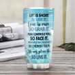 Personalized Life Is Short So Live It Dolphins Jumping Stainless Steel Tumbler, Tumbler Cups For Coffee/Tea, Great Customized Gifts For Birthday Christmas Thanksgiving