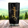 Personalized February Black Queen I Am Who I Am Stainless Steel Tumbler, Tumbler Cups For Coffee/Tea, Great Customized Gifts For Birthday Christmas Thanksgiving