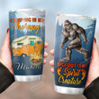 Personalized Camping Is My Therapy Bigfoot Is My Spirit Creature Stainless Steel Tumbler, Tumbler Cups For Coffee/Tea, Great Customized Gifts For Birthday Christmas Thanksgiving