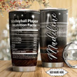 Personalized Volleyball Player Nutrition Facts Stainless Steel Tumbler, Tumbler Cups For Coffee/Tea, Great Customized Gifts For Birthday Christmas Thanksgiving