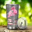 A Girl Who Loves Flamingo And Books Stainless Steel Tumbler, Tumbler Cups For Coffee/Tea, Great Customized Gifts For Birthday Christmas Thanksgiving