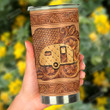 Wooden Camping Van Pattern Stainless Steel Tumbler, Tumbler Cups For Coffee/Tea, Great Customized Gifts For Birthday Christmas Thanksgiving