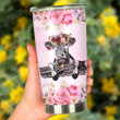God Is Great Cows Are Goods Rose Head Cow Stainless Steel Tumbler, Tumbler Cups For Coffee/Tea, Great Customized Gifts For Birthday Christmas Thanksgiving