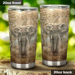 Elephant Walking In Forest Stainless Steel Tumbler, Tumbler Cups For Coffee/Tea, Great Customized Gifts For Birthday Christmas Thanksgiving Gift For Elephants Lovers