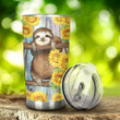 Everyday Is A New Beginning Sunflower Sloth Stainless Steel Tumbler, Tumbler Cups For Coffee/Tea, Great Customized Gifts For Birthday Christmas Thanksgiving