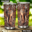 Elephant Sculpture Stainless Steel Tumbler, Tumbler Cups For Coffee/Tea, Great Customized Gifts For Birthday Christmas Thanksgiving