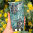 Turtle Swimming Pattern Stainless Steel Tumbler, Tumbler Cups For Coffee/Tea, Great Customized Gifts For Birthday Christmas Thanksgiving