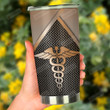 Health Symbol Silver Metal Stainless Steel Tumbler, Tumbler Cups For Coffee/Tea, Great Customized Gifts For Birthday Christmas Thanksgiving