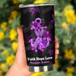 Faith Hope Love Fibromyalgia Anchor Stainless Steel Tumbler, Tumbler Cups For Coffee/Tea, Great Customized Gifts For Birthday Christmas Thanksgiving