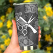 Hairstylist Comb And Scissor Mandala Pattern Stainless Steel Tumbler, Tumbler Cups For Coffee/Tea, Great Customized Gifts For Birthday Christmas Thanksgiving