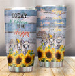 Llama I Choose To Be Happy Stainless Steel Tumbler Perfect Gifts For Llama Lover Tumbler Cups For Coffee/Tea, Great Customized Gifts For Birthday Christmas Thanksgiving