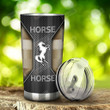 Silver Horse Standing On Two Legs Stainless Steel Tumbler, Tumbler Cups For Coffee/Tea, Great Customized Gifts For Birthday Christmas Thanksgiving