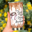 This Girl Runs On Jesus And Baseball Stainless Steel Tumbler, Tumbler Cups For Coffee/Tea, Great Customized Gifts For Birthday Christmas Thanksgiving