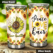 Hair Hustler Peace Love Hair Stainless Steel Tumbler, Tumbler Cups For Coffee/Tea, Great Customized Gifts For Birthday Christmas Thanksgiving