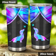 Colored Dachshund Dog And Butterflies Black Metal  Stainless Steel Tumbler, Tumbler Cups For Coffee/Tea, Great Customized Gifts For Birthday Christmas Thanksgiving