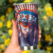 Native American Girl And Feather Stainless Steel Tumbler, Tumbler Cups For Coffee/Tea, Great Customized Gifts For Birthday Christmas Thanksgiving