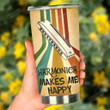 Harmonica Makes Me Happy Stainless Steel Tumbler, Tumbler Cups For Coffee/Tea, Great Customized Gifts For Birthday Christmas Thanksgiving
