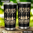 Jesus Is My Savior And Guitars Are My Therapy Stainless Steel Tumbler, Tumbler Cups For Coffee/Tea, Great Customized Gifts For Birthday Christmas Thanksgiving