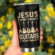 Jesus Is My Savior And Guitars Are My Therapy Stainless Steel Tumbler, Tumbler Cups For Coffee/Tea, Great Customized Gifts For Birthday Christmas Thanksgiving