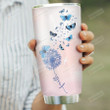 Dandelion Blue Butterfly Faith Personalized God Say You Are Unique Special Tumbler Cup Light Pink Stainless Steel Insulated Tumbler 20 Oz  Great Gifts For Butterfly Lovers Best Birthday Gifts