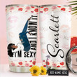 Sexy Lips Black Women Personalized Tumbler Cup I'm Sexy I Know It Stainless Steel Insulated Tumbler 20 Oz Best Gifts For Girls Great Gifts For Birthday Christmas Thanksgiving Coffee/ Tea Tumbler