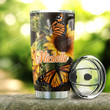 Personalized Sunflower Butterfly Tumbler Cup Stainless Steel Vacuum Insulated Tumbler 20 Oz Great Customized Gifts For Birthday Christmas Thanksgiving Coffee/ Tea Tumbler With Lid