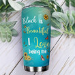 Sunflower Butterfly Black Women Picture Personalized  Tumbler Cup Black Is Beautiful Stainless Steel Insulated Tumbler 20 Oz Best Gifts For Girls Great Gifts For Birthday Christmas Thanksgiving