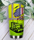 Personalized Green Truck Driver Stainless Steel Tumbler, Tumbler Cups For Coffee/Tea, Great Customized Gifts For Birthday Christmas Thanksgiving