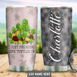Personalized Green Sea Turtle Tumbler Cup I Just Freaking Love Turtles Stainless Steel Insulated Tumbler 20 Oz Best Gifts For Birthday Christmas Thanksgiving Tumbler For Camping Travelling