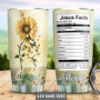 Butterfly Sunflower Faith Personalized Jesus Facts Tumbler Cup You Are My Sunshine Stainless Steel Insulated Tumbler 20 Oz Great Gifts For Birthday Christmas Thanksgiving Tumbler With Lid