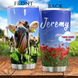 Personalized Cow And Poppies Tumbler Funny Cow Sticking Her Tongue Out Tumbler Cup Stainless Steel Tumbler, Tumbler Cups For Coffee/Tea, Great Customized Gifts For Birthday Christmas