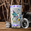 Personalized Metal Style Flower Jewelry Hummingbird Stainless Steel Tumbler, Tumbler Cups For Coffee/Tea, Great Customized Gifts For Birthday Christmas Thanksgiving