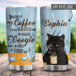 Coffee Black Cat Personalized Tumbler Cup, Touch My Coffee, Tumbler For Coffee/Tea With Lid, Stainless Steel  Insulated Tumbler 20 Oz, Best Gifts For Cat Lovers, Great Gifts For Birthday Christmas