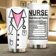 Nurse Nutritional Facts Stainless Steel Vacuum Insulated Double Wall Travel Tumbler With Lid, Tumbler Cups For Coffee/Tea, Perfect Gifts For Nurse On Birthday Christmas Thanksgiving