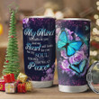 Faith Rose Butterfly Tumbler Cup My Mind Still Talks To You Stainless Steel Vacuum Insulated Tumbler 20 Oz Great Gifts For Birthday Christmas Thanksgiving Tumbler For Coffee/ Tea With Lid