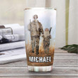 Personalized Hunting Daughter Dad Thank You For Teaching Me How To Be A Man Stainless Steel Tumbler, Tumbler Cups For Coffee/Tea, Great Customized Gifts For Birthday Christmas Thanksgiving
