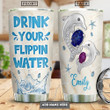 Personalized Dolphin Jewelry Style Drink Your Water Stainless Steel Tumbler, Tumbler Cups For Coffee/Tea, Great Customized Gifts For Birthday Christmas Thanksgiving