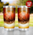 Personalized Sparkle Basketball Ball Stainless Steel Tumbler, Tumbler Cups For Coffee/Tea, Great Customized Gifts For Birthday Christmas Thanksgiving