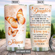 Personalized Orange Butterfly Mom To Daughter Tumbler Cup To My Daughter I Love You Stainless Steel Vacuum Insulated Tumbler 20 Oz Perfect Gifts For Daughter On  Birthday Christmas Thanksgiving