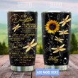 Dragonfly Sunflower To My Daughter Personalized Tumbler Cup, I Will Always Love You, Stainless Steel Vacuum Insulated Tumbler 20 Oz, Great Gifts For Daughter On Birthday Christmas Thanksgiving