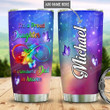 Personalized  I'm A Proud Daughter Of A Wonderful Dad In Heaven Custom Name Tumbler Perfect Gifts For Dad In Heaven Father's Day 20 Oz Sport Bottle Stainless Steel Vacuum Insulated Tumbler